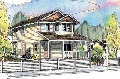 Country house plans 17-533 - front exterior, 1,429 sq ft, 2 bed, 2 bath house plans | Monster House Plans