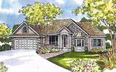Country house plans 17-534 - front exterior, 2,989 sq ft, 3 bed, 3 bath house plans | Monster House Plans