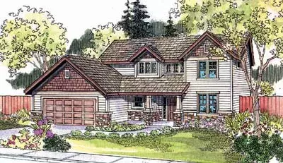 Craftsman house plans 17-536 - front exterior, 2,587 sq ft, 4 bed, 2 bath house plans | Monster House Plans
