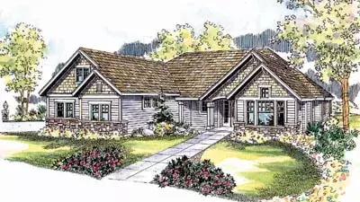 Ranch house plans 17-537 - front exterior, 2,890 sq ft, 3 bed, 2 bath house plans | Monster House Plans