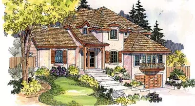 French Country house plans 17-540 - front exterior, 3,382 sq ft, 4 bed, 3 bath house plans | Monster House Plans