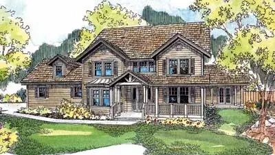 Country house plans 17-544 - front exterior, 3,273 sq ft, 4 bed, 3 bath house plans | Monster House Plans