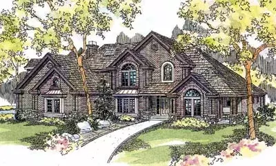 European house plans 17-545 - front exterior, 4,289 sq ft, 5 bed, 4 bath house plans | Monster House Plans
