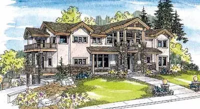 Contemporary house plans 17-546 - front exterior, 4,506 sq ft, 4 bed, 4 bath house plans | Monster House Plans