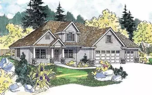 Craftsman house plans 17-547 - front exterior, 2,208 sq ft, 3 bed, 2 bath house plans | Monster House Plans