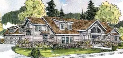 Contemporary house plans 17-554 - front exterior, 3,337 sq ft, 3 bed, 2 bath house plans | Monster House Plans