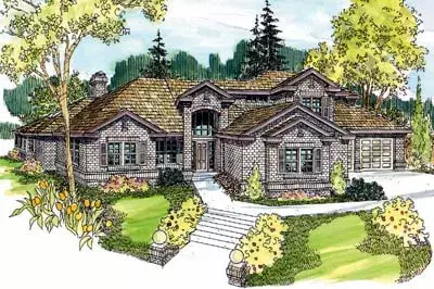 Traditional house plans 17-563 - front exterior, 3,985 sq ft, 4 bed, 3 bath house plans | Monster House Plans