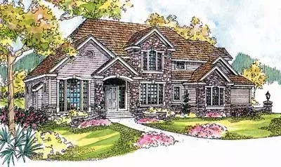 European house plans 17-565 - front exterior, 3,798 sq ft, 4 bed, 3 bath house plans | Monster House Plans