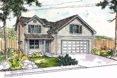 Country house plans 17-566 - front exterior, 1,496 sq ft, 4 bed, 2 bath house plans | Monster House Plans