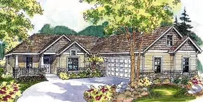 Craftsman house plans 17-568 - front exterior, 2,223 sq ft, 3 bed, 2 bath house plans | Monster House Plans