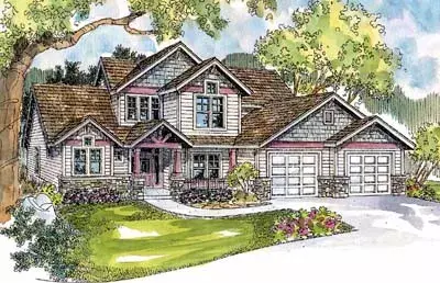Craftsman house plans 17-571 - front exterior, 2,208 sq ft, 4 bed, 2 bath house plans | Monster House Plans