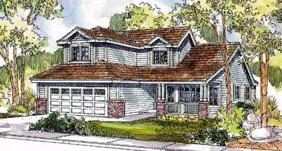 Craftsman house plans 17-580 - front exterior, 2,045 sq ft, 3 bed, 2 bath house plans | Monster House Plans