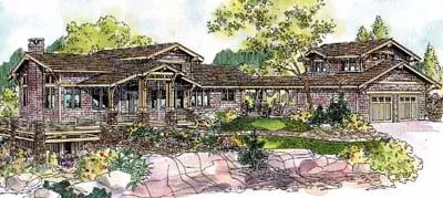 Mountain Rustic house plans 17-593 - front exterior, 2,863 sq ft, 3 bed, 3 bath house plans | Monster House Plans