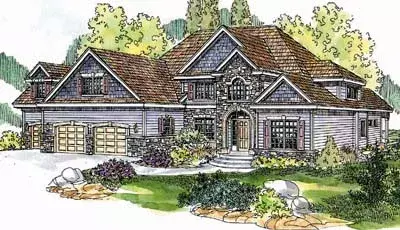 Traditional house plans 17-595 - front exterior, 3,481 sq ft, 3 bed, 3 bath house plans | Monster House Plans