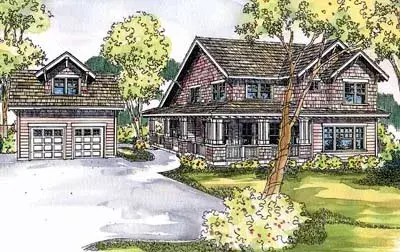 Craftsman house plans 17-596 - front exterior, 2,944 sq ft, 3 bed, 4 bath house plans | Monster House Plans