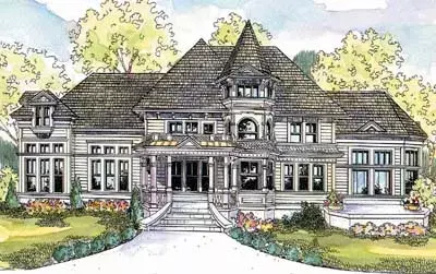 Victorian house plans 17-600 - front exterior, 3,458 sq ft, 3 bed, 3 bath house plans | Monster House Plans