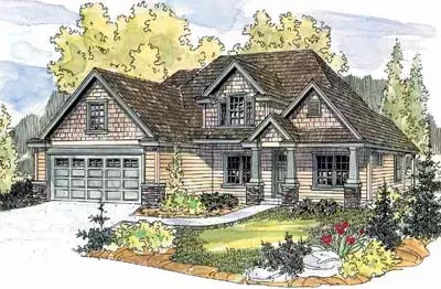 Craftsman house plans 17-601 - front exterior, 2,497 sq ft, 3 bed, 2 bath house plans | Monster House Plans
