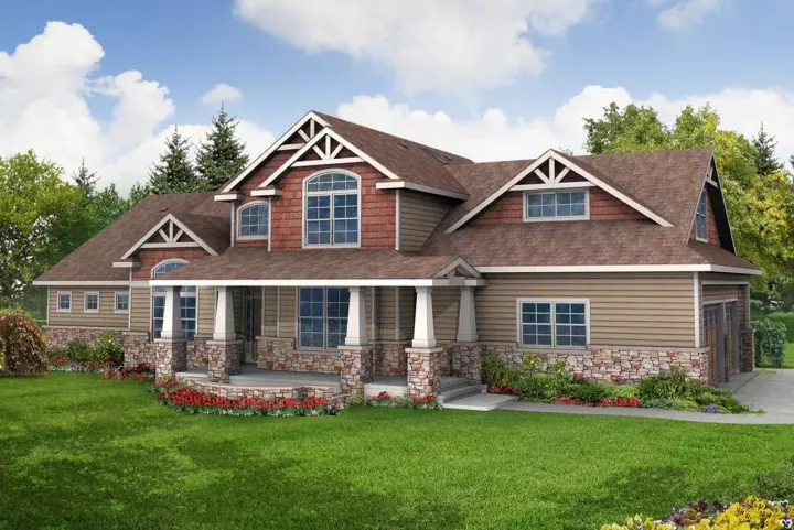 Craftsman house plans 17-602 - front exterior, 2,675 sq ft, 4 bed, 3 bath house plans | Monster House Plans