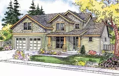 Craftsman house plans 17-606 - front exterior, 2,210 sq ft, 3 bed, 2 bath house plans | Monster House Plans