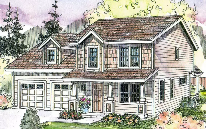 Country house plans 17-608 - front exterior, 1,646 sq ft, 3 bed, 2 bath house plans | Monster House Plans