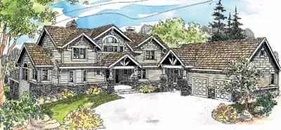 Craftsman house plans 17-616 - front exterior, 3,653 sq ft, 3 bed, 3 bath house plans | Monster House Plans