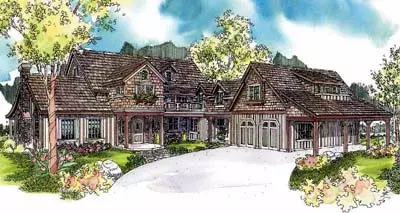 European house plans 17-617 - front exterior, 4,864 sq ft, 5 bed, 4 bath house plans | Monster House Plans