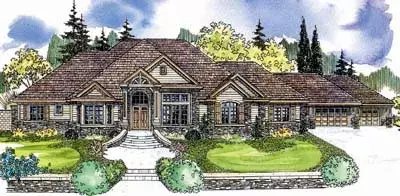 European house plans 17-630 - front exterior, 4,901 sq ft, 4 bed, 4 bath house plans | Monster House Plans