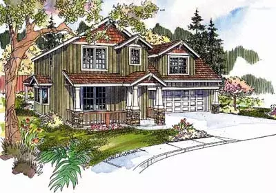 Craftsman house plans 17-642 - front exterior, 1,509 sq ft, 3 bed, 2 bath house plans | Monster House Plans