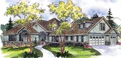 Country house plans 17-646 - front exterior, 3,565 sq ft, 4 bed, 3 bath house plans | Monster House Plans