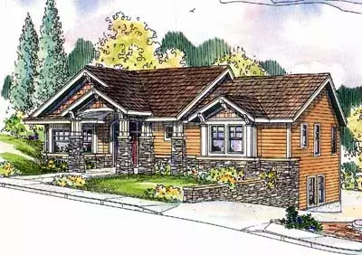 Craftsman house plans 17-655 - front exterior, 2,961 sq ft, 3 bed, 2 bath house plans | Monster House Plans
