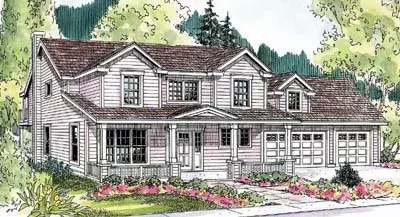 Country house plans 17-660 - front exterior, 1,988 sq ft, 3 bed, 2 bath house plans | Monster House Plans
