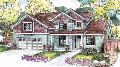 Craftsman house plans 17-666 - front exterior, 2,238 sq ft, 3 bed, 2 bath house plans | Monster House Plans