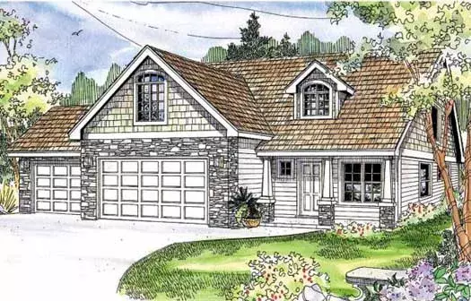 Craftsman house plans 17-670 - front exterior, 1,902 sq ft, 3 bed, 2 bath house plans | Monster House Plans