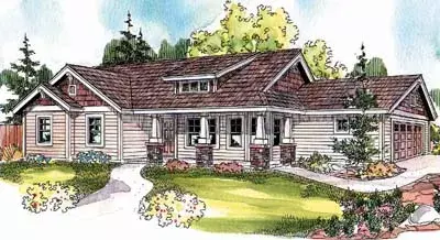 Craftsman house plans 17-682 - front exterior, 1,484 sq ft, 3 bed, 2 bath house plans | Monster House Plans