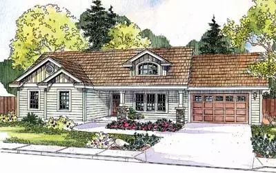 Craftsman house plans 17-683 - front exterior, 1,510 sq ft, 3 bed, 2 bath house plans | Monster House Plans