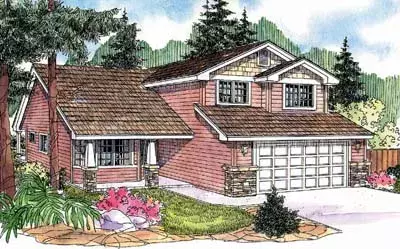 Craftsman house plans 17-685 - front exterior, 2,015 sq ft, 4 bed, 2 bath house plans | Monster House Plans