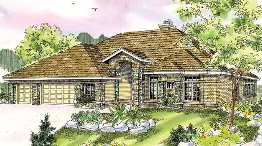 Traditional house plans 17-762 - front exterior, 2,810 sq ft, 3 bed, 2 bath house plans | Monster House Plans