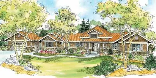 Craftsman house plans 17-763 - front exterior, 2,913 sq ft, 3 bed, 3 bath house plans | Monster House Plans