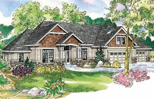Craftsman house plans 17-767 - front exterior, 2,689 sq ft, 3 bed, 2 bath house plans | Monster House Plans