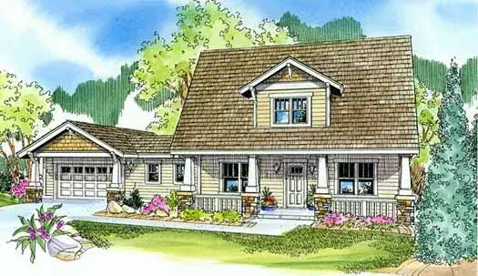 Craftsman house plans 17-771 - front exterior, 2,451 sq ft, 3 bed, 2 bath house plans | Monster House Plans