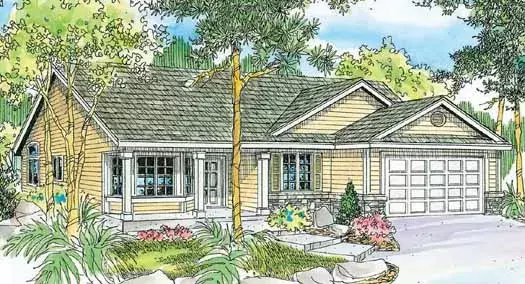 Traditional house plans 17-773 - front exterior, 1,802 sq ft, 3 bed, 2 bath house plans | Monster House Plans