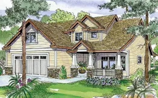 Craftsman house plans 17-774 - front exterior, 2,091 sq ft, 3 bed, 2 bath house plans | Monster House Plans