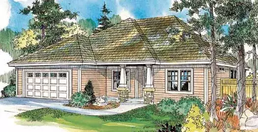 Traditional house plans 17-780 - front exterior, 1,765 sq ft, 3 bed, 2 bath house plans | Monster House Plans