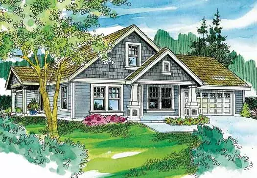 Craftsman house plans 17-781 - front exterior, 1,436 sq ft, 3 bed, 2 bath house plans | Monster House Plans
