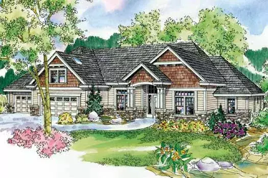 Traditional house plans 17-793 - front exterior, 3,112 sq ft, 3 bed, 2 bath house plans | Monster House Plans
