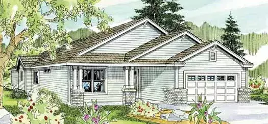 Traditional house plans 17-798 - front exterior, 1,610 sq ft, 3 bed, 2 bath house plans | Monster House Plans