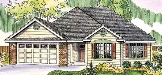 Traditional house plans 17-799 - front exterior, 2,063 sq ft, 2 bed, 2 bath house plans | Monster House Plans