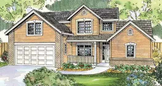 Traditional house plans 17-802 - front exterior, 2,057 sq ft, 3 bed, 2 bath house plans | Monster House Plans