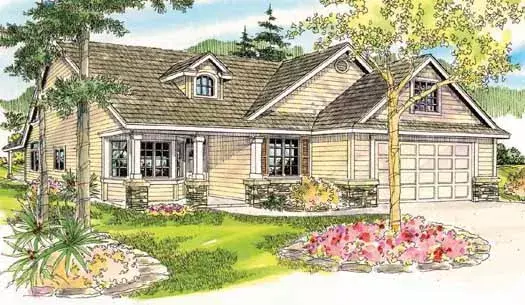Traditional house plans 17-803 - front exterior, 2,416 sq ft, 3 bed, 3 bath house plans | Monster House Plans