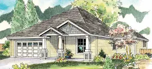 Craftsman house plans 17-811 - front exterior, 1,523 sq ft, 3 bed, 2 bath house plans | Monster House Plans